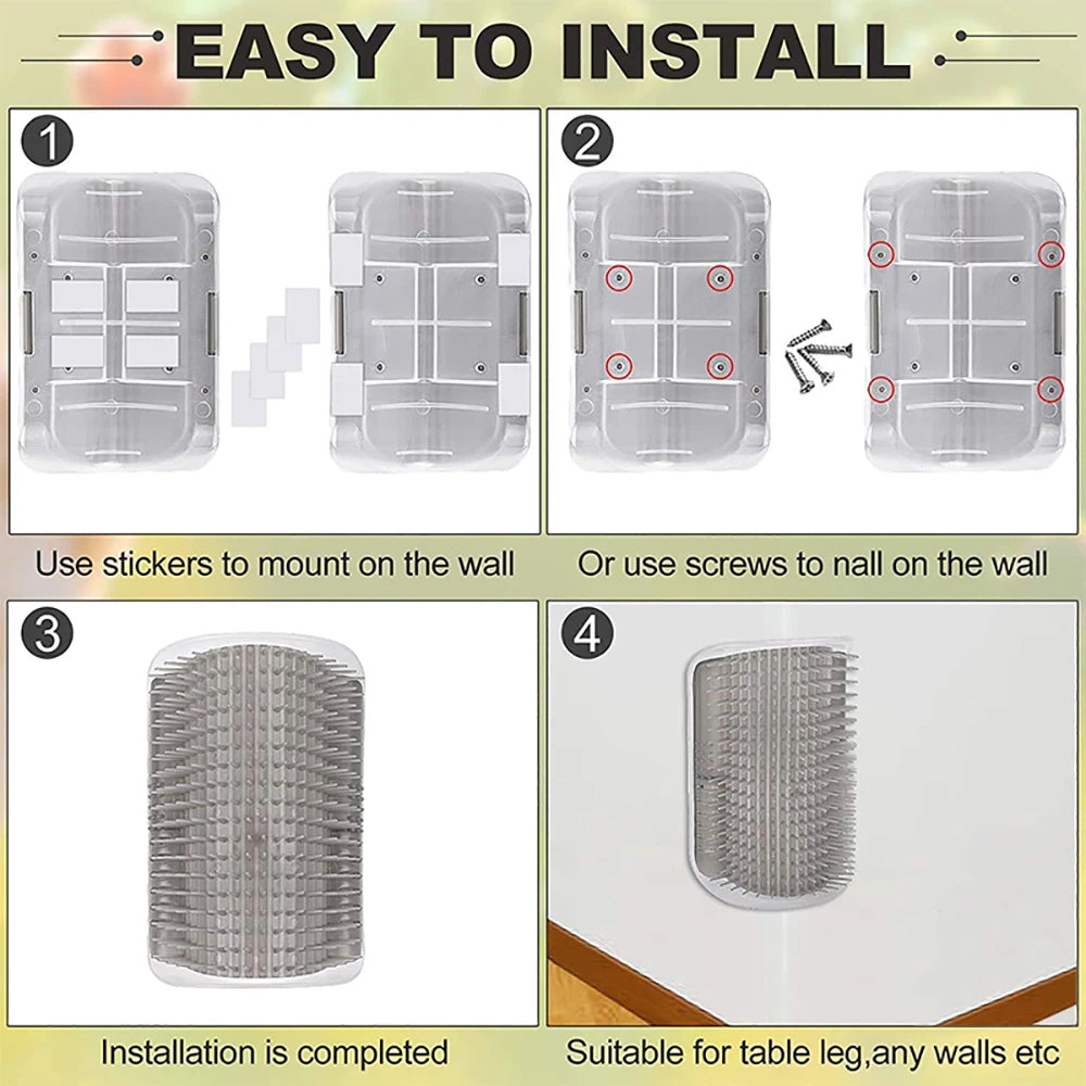 فرشاة تدليك القطط الركنية — إزالة الشعر وتجميل